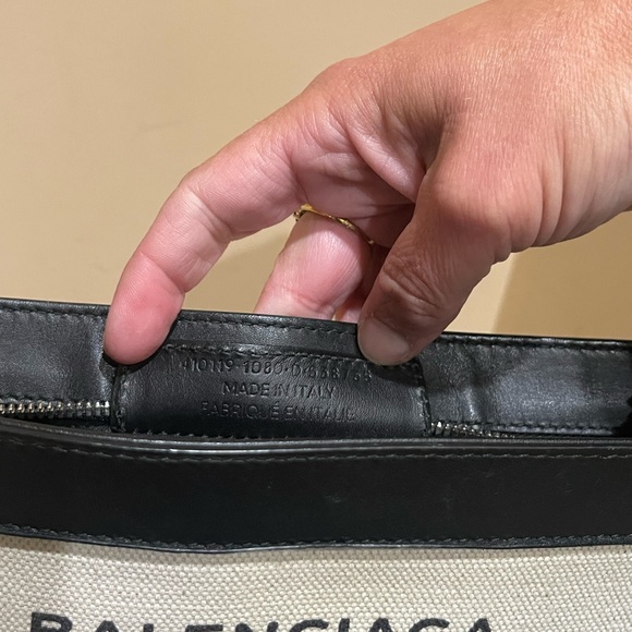 Balenciaga Large Canvas Logo Leather Trimmed Clutch - Picture 13 of 14